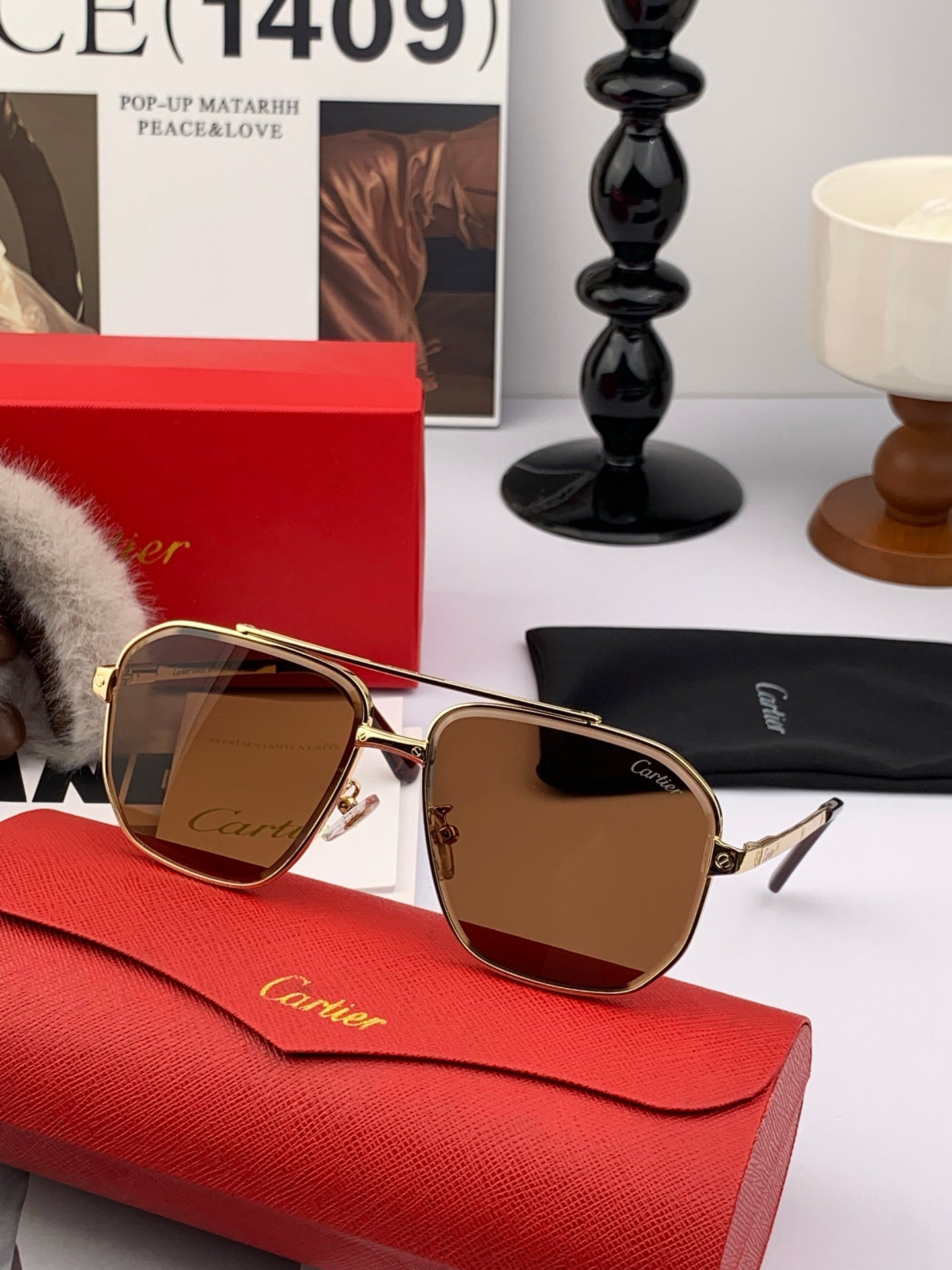 SANTOS NAVIGATOR FRAME SUNGLASSES 554561 IN METAL