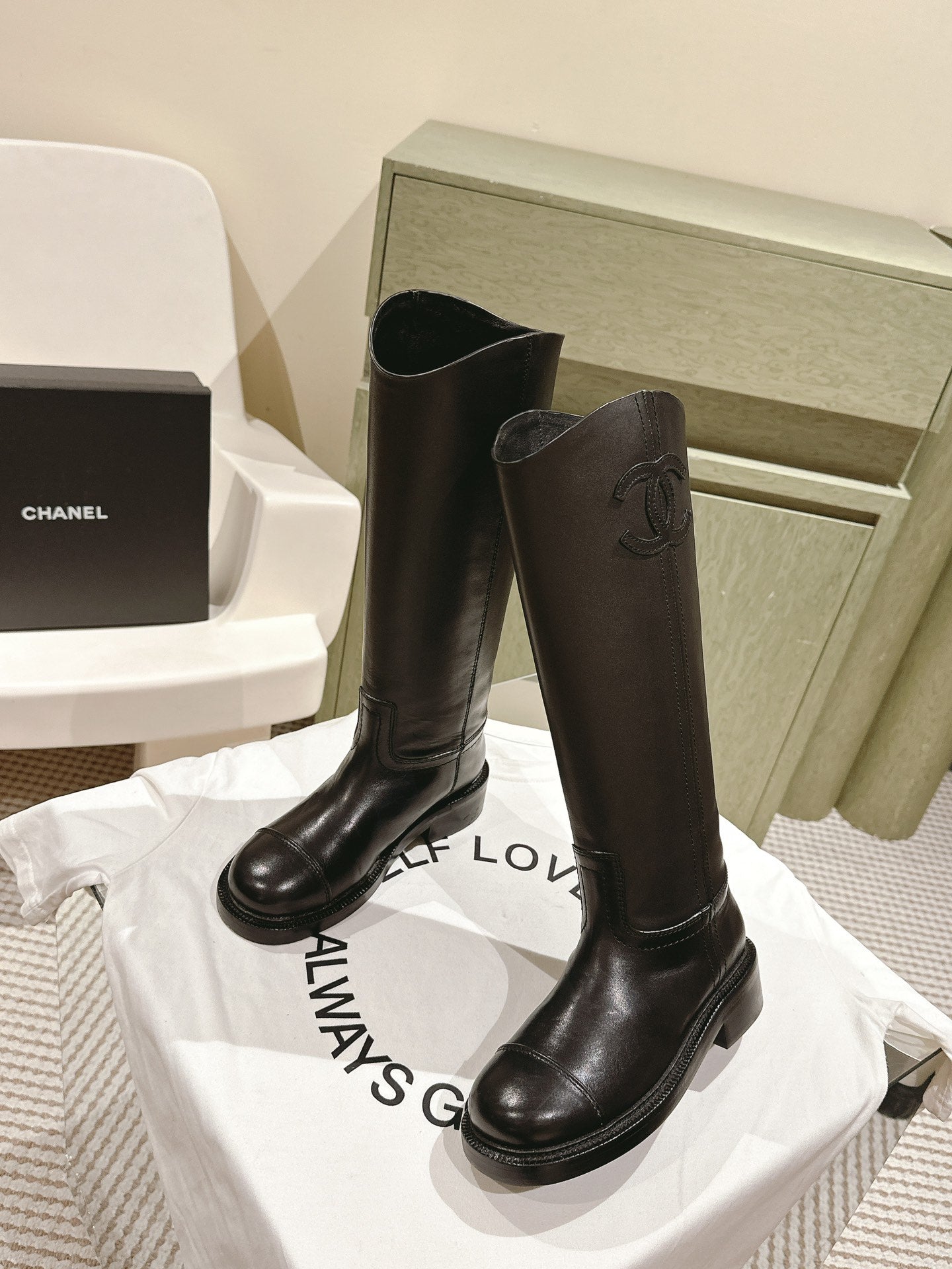 CC HIGH BOOTS BROWN CALFSKIN