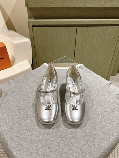 SWING HIGH MARY JANE 55 MM IN SILVER PATENT CALFSKIN