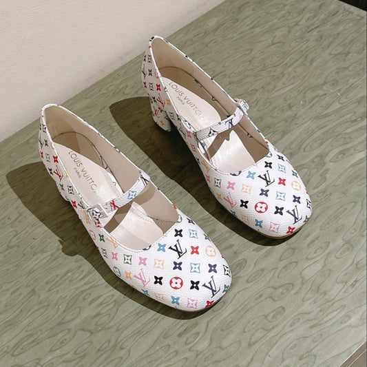 SWING HIGH MARY JANE 55 MM IN WHITE MONOGRAM CALFSKIN