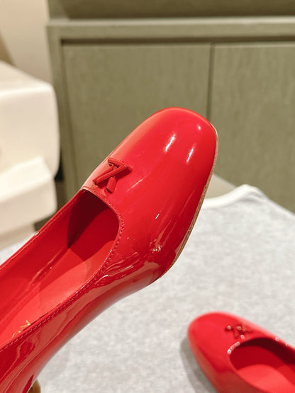 SWING HIGH PUMP 55 MM IN CRIMSON RED PATENT CALFSKIN