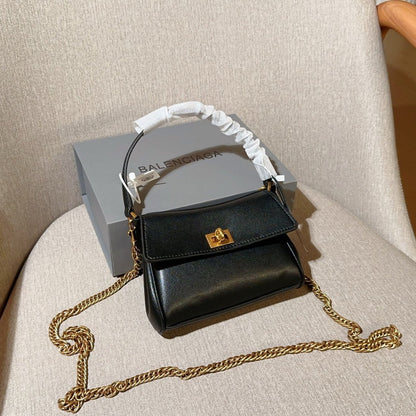 RODEO NANO BAG WITH CHAIN 17 IN BLACK SMOOTH CALFSKIN GOLD HARDWARE