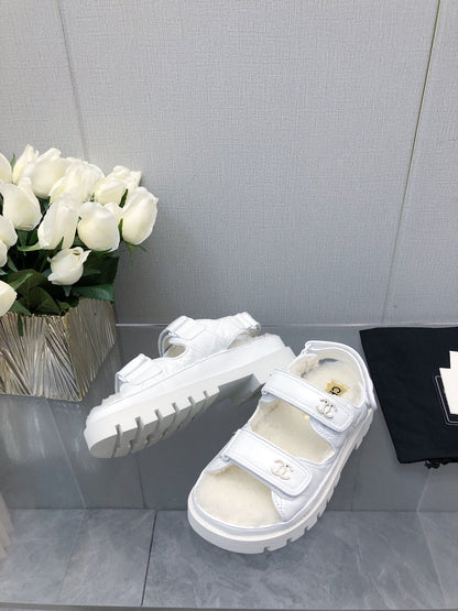 DAD SANDAL WHITE LAMBSKIN