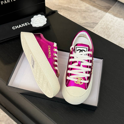 BIG-HEAD COOKIE SHOES IN MAGENTA PURPLE LAMBSKIN