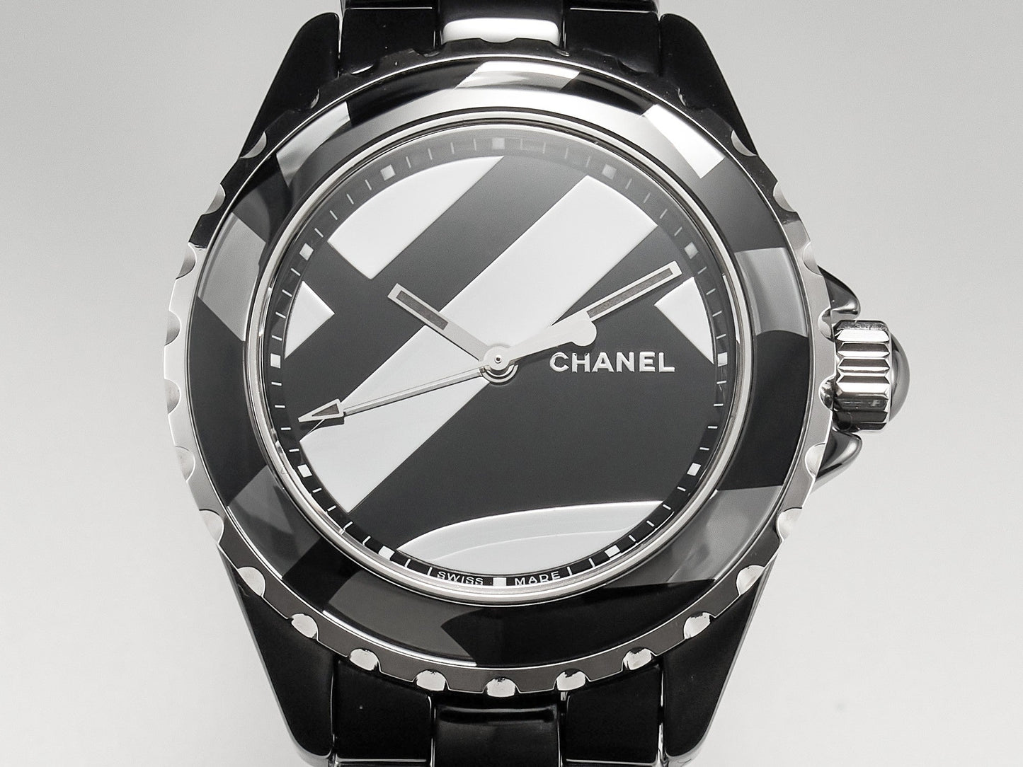 J12 38mm Automatic Limited Untitled H5582 Black Ceramic Black Steel Dial