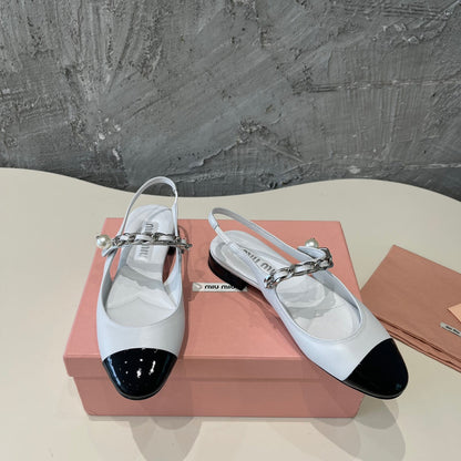 SMALL SQUARE HEAD MARY JANE SANDAL WHITE CALFSKIN