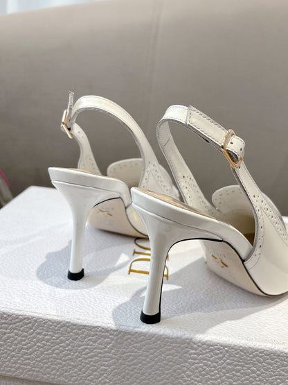 BOY SLINGBACK PUMP 35 MM IN WHITE CALFSKIN