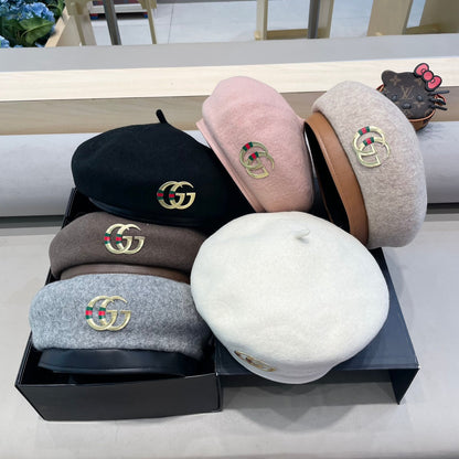 BERET HAT IN WHITE WOOL 406971