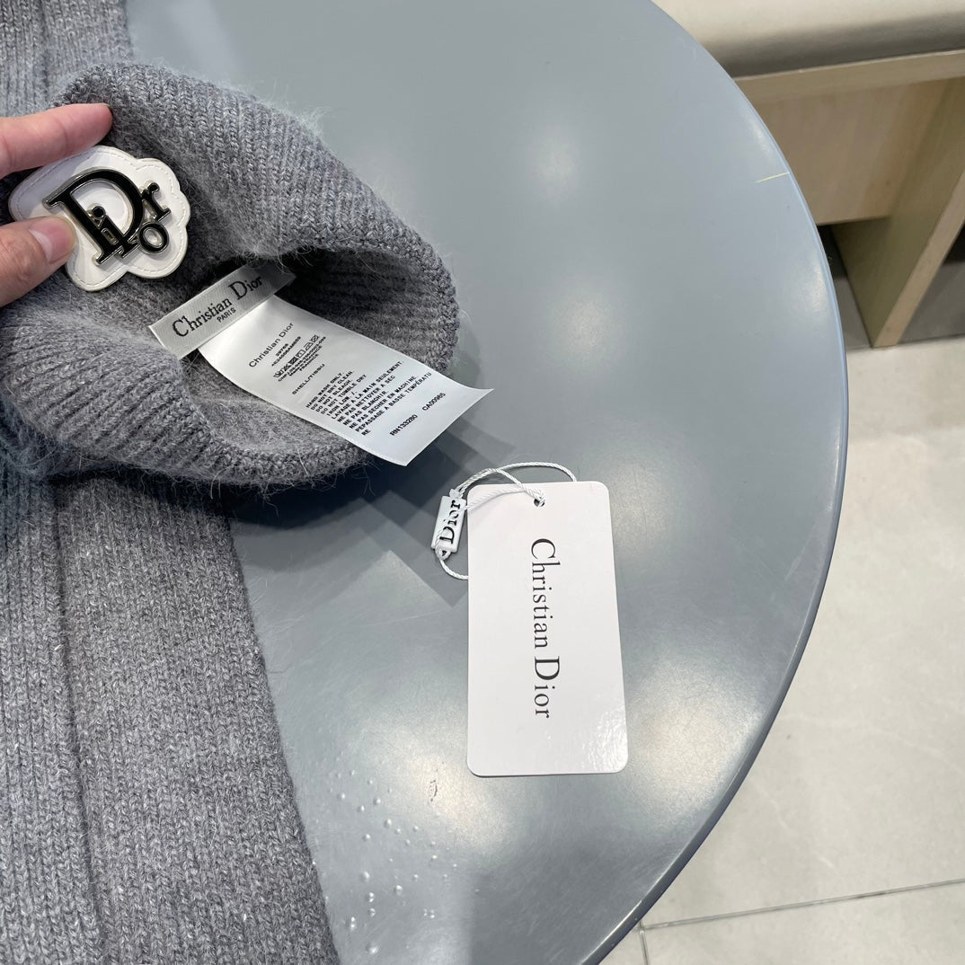 SET SCARF AND HAT IN GRAY CASHMERE WOOL 433242