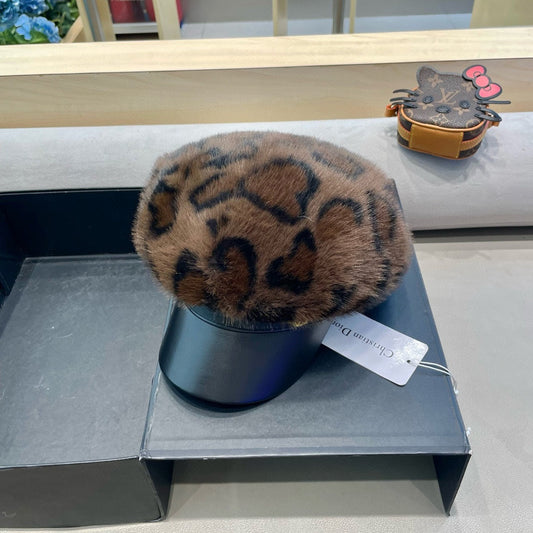 BAKER BOY HAT IN BROWN MINK FUR 438088