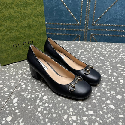HIGH PUMP 55MM IN BLACK SHEEPSKIN