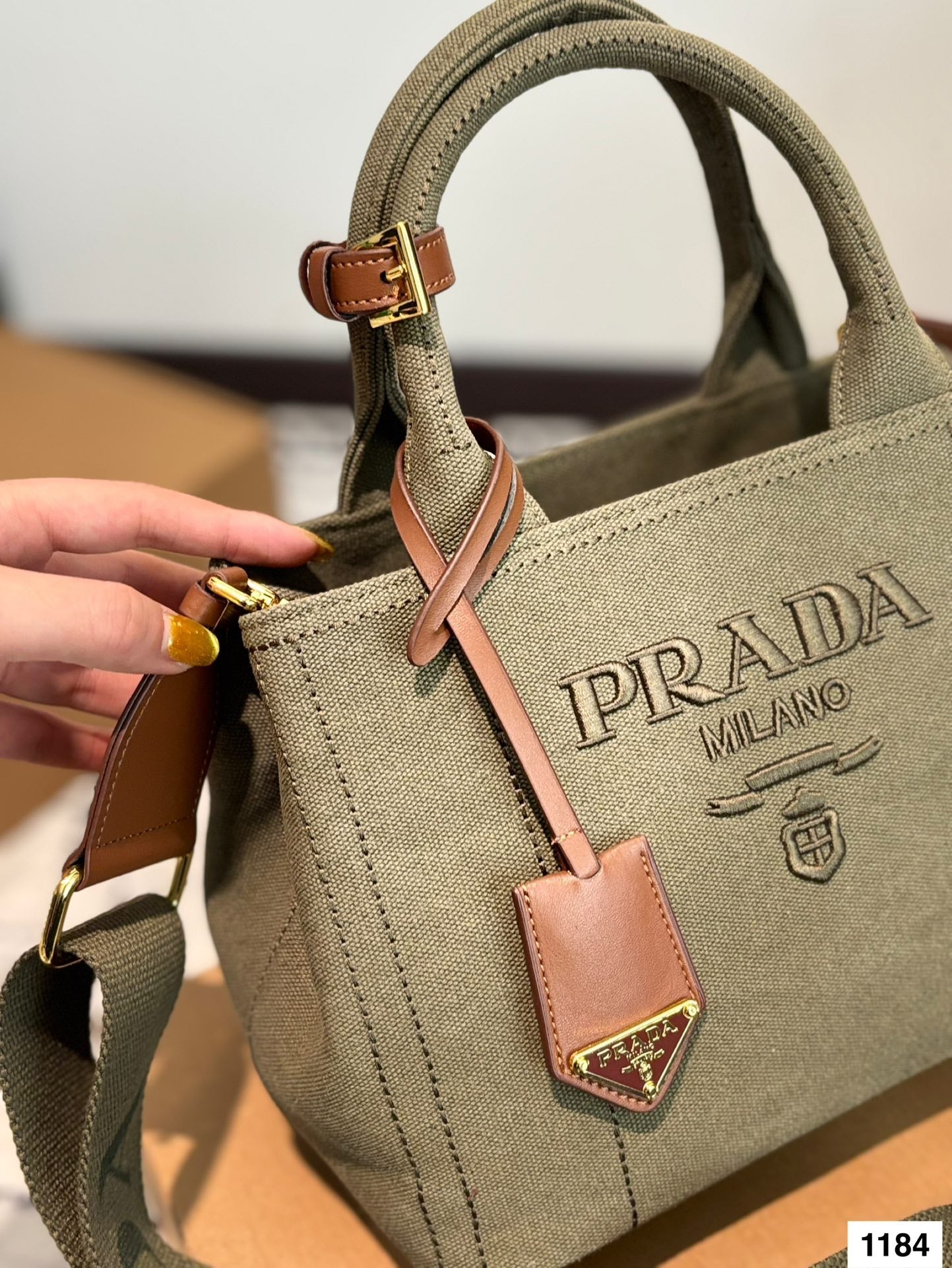 CANAPA TOTE BAG 26 IN OLIVE GREEN DENIM