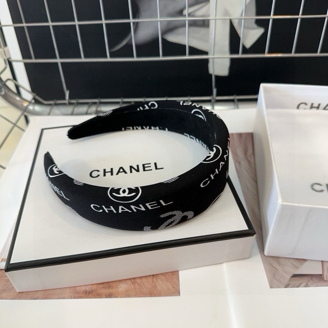 BLACK MONOGRAM FABRIC HAIRBAND 432882