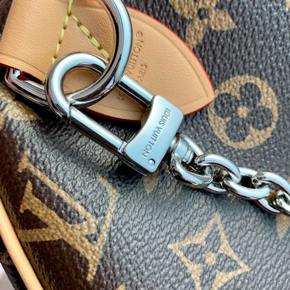SPEEDY SOFT CRAFTY 30 IN BROWN LV MONOGRAM CALFSKIN RED TAG