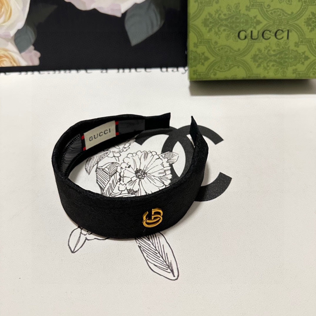 BLACK MONOGRAM CANVAS HAIRBAND 369310