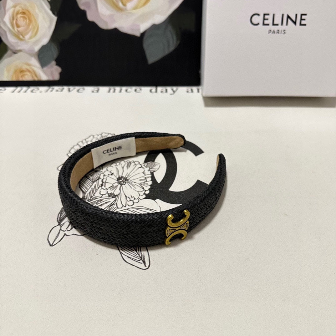 BLACK RAFFIA WOVEN HAIRBAND 400479