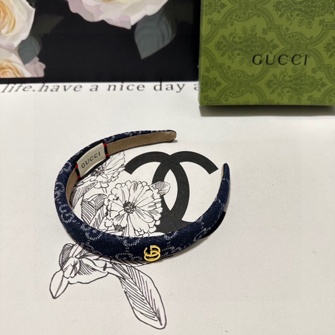 HAIRBAND IN MIDNIGHT BLUE DENIM 432817