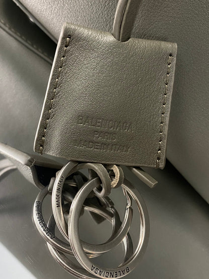 RODEO LARGE BAG 40 IN KHAKI GREEN SMOOTH CALFSKIN SILVER HARDWARE