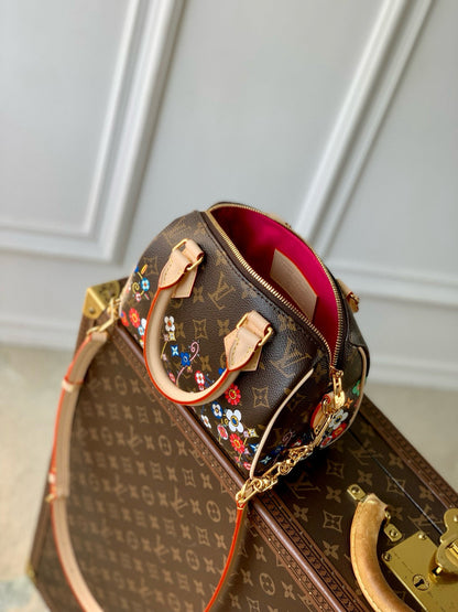 SPEEDY BANDOULIÈRE 20 BAG IN MULTICOLOR FLORAL CANVAS