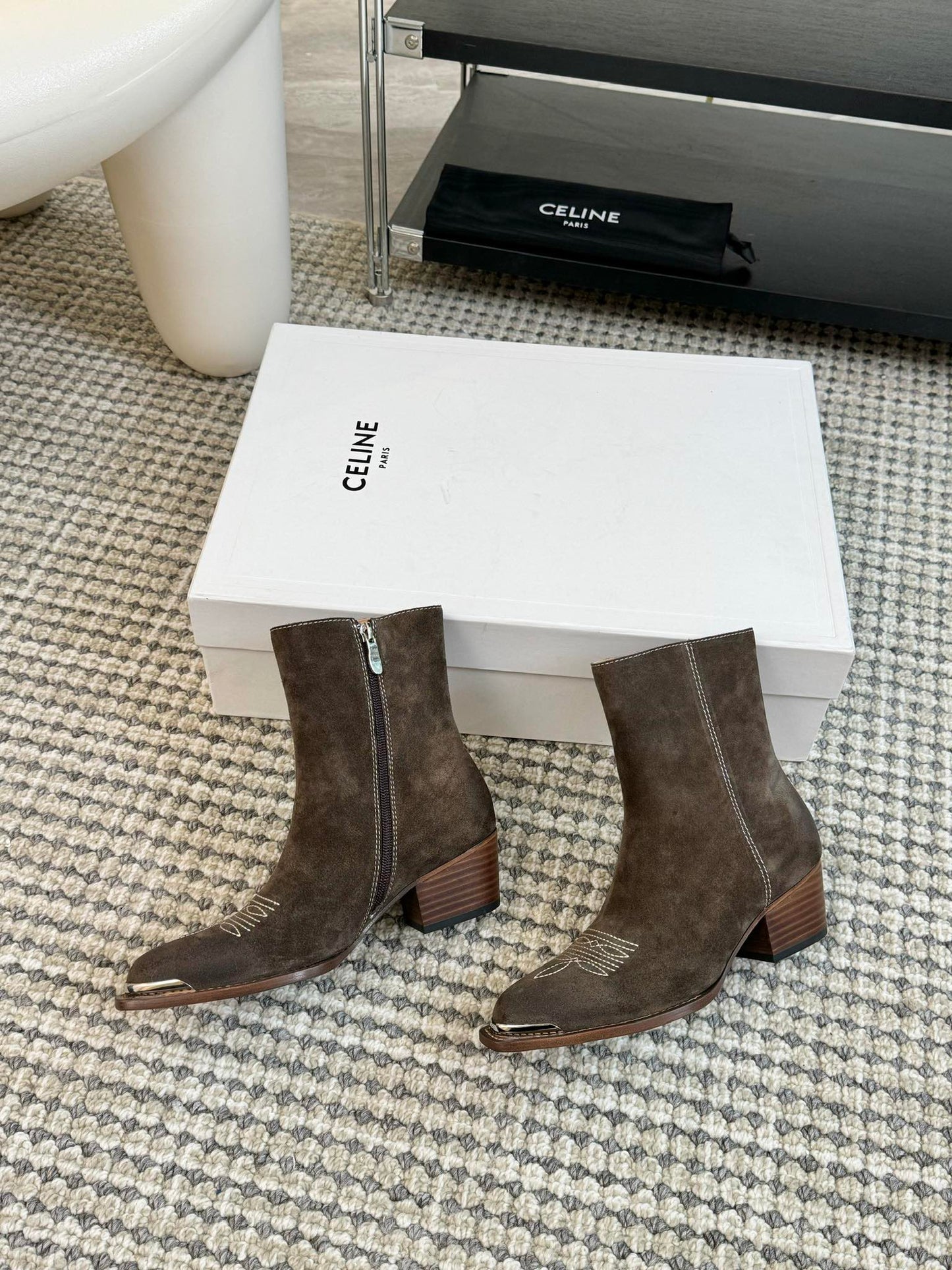 ANKLE BOOTS 45 MM IN MOCHA BROWN SUEDE
