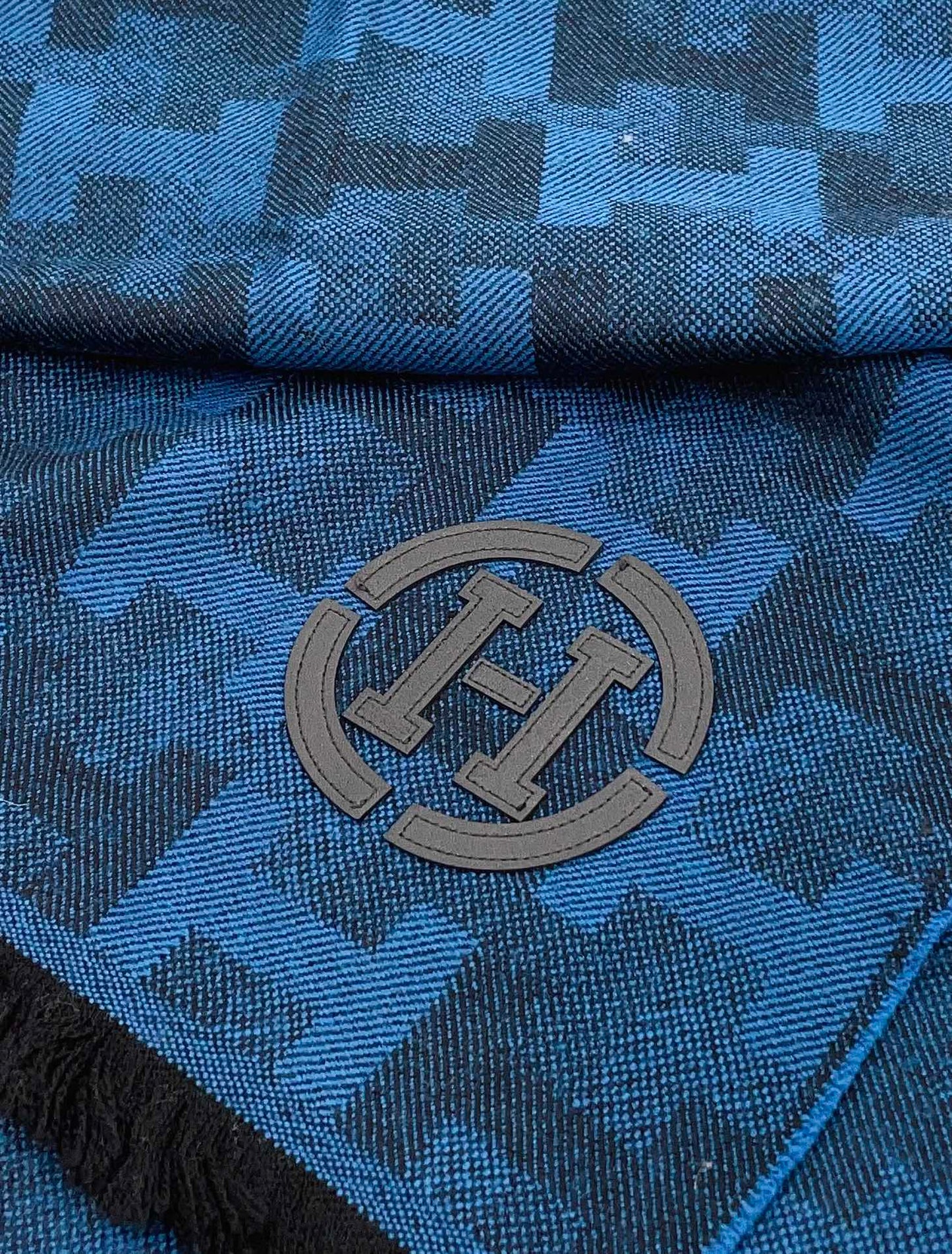 SCARF 200 CM IN COBALT BLUE MONOGRAM CASHMERE