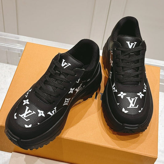 RUN AWAY SNEAKER IN BLACK MIX WHITE CALFSKIN