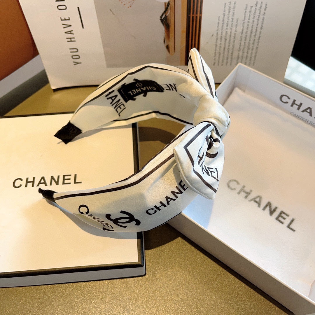 WHITE MIX BLACK SILK HAIRBAND 358256