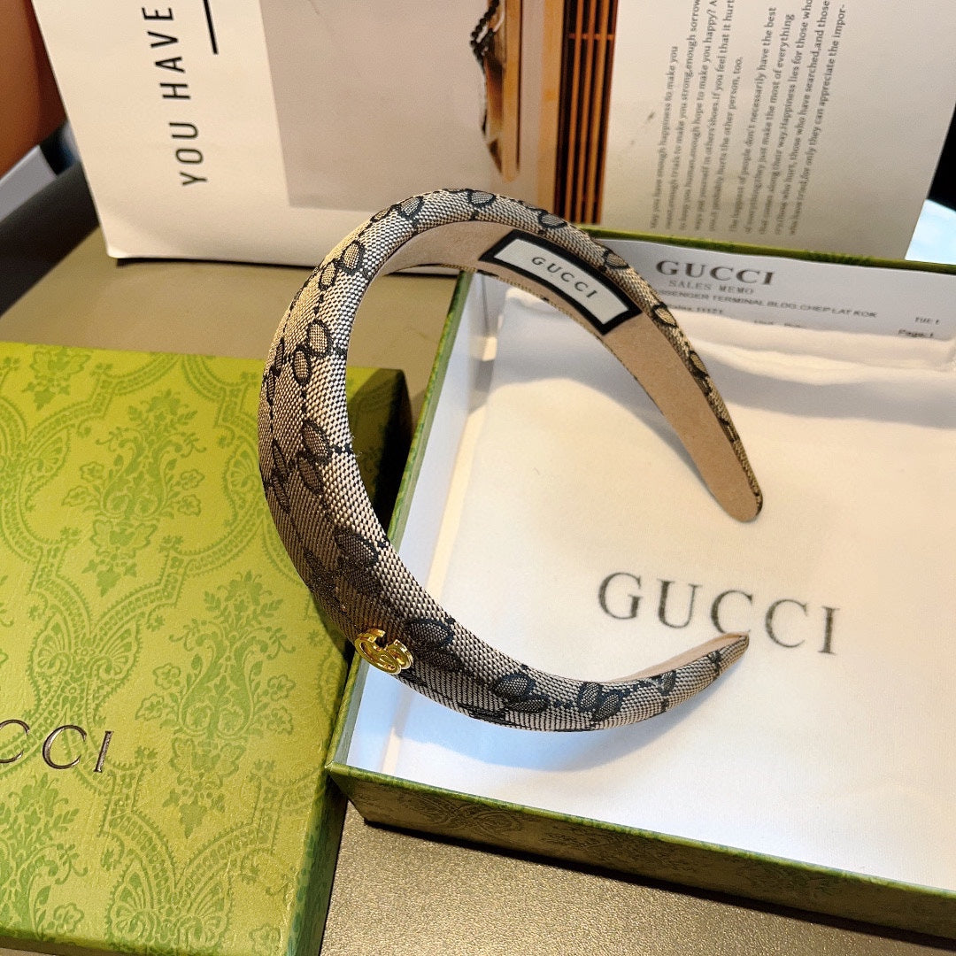 HEADBAND IN DARK BEIGE MONOGRAM CANVAS 406054