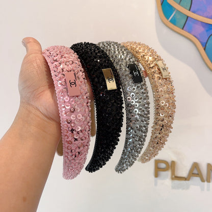 BLACK FABRIC WITH SEQUINS HAIRBAND 412430
