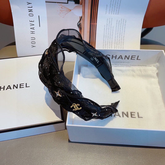 BLACK VOILE FABRIC HAIRBAND 417294