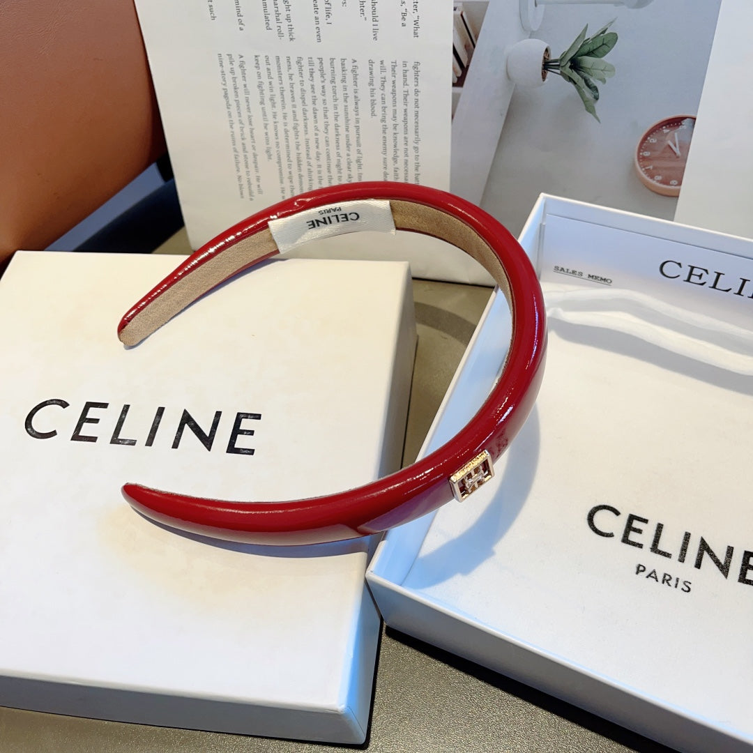 CHERRY RED PATENT LAMBSKIN HAIRBAND 425495