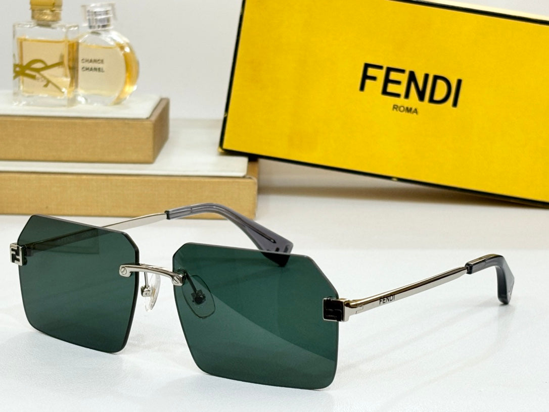 SKY RECTANGULAR FRAME SUNGLASSES FE40043U IN METAL