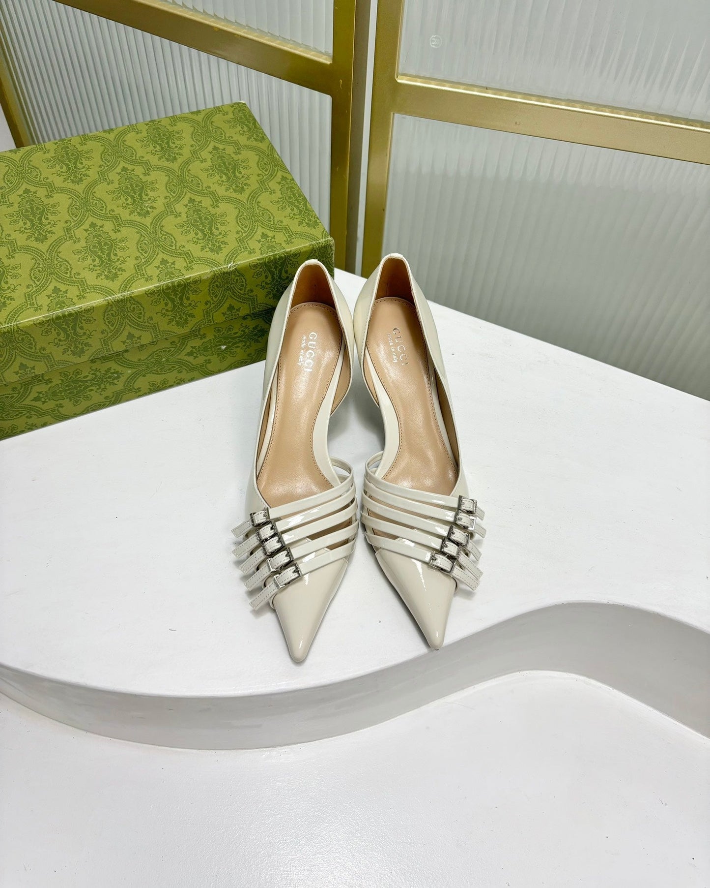 HIGH PUMP 6 CM IN WHITE CALFSKIN