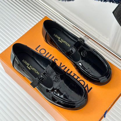 LV WOMEN SOHO FLAT MARY JANE IN BLACK CALFSKIN