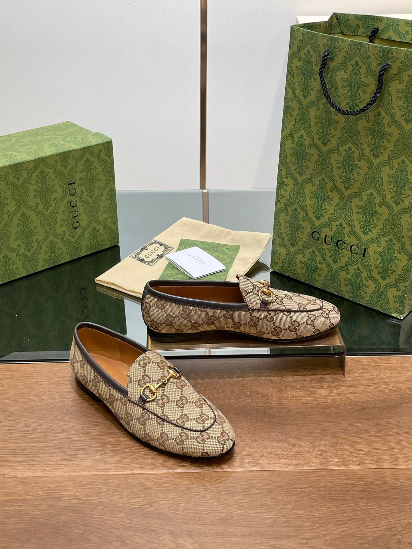 GG JORDAAN LOAFER LIGHT BROWN WOVEN FABRIC