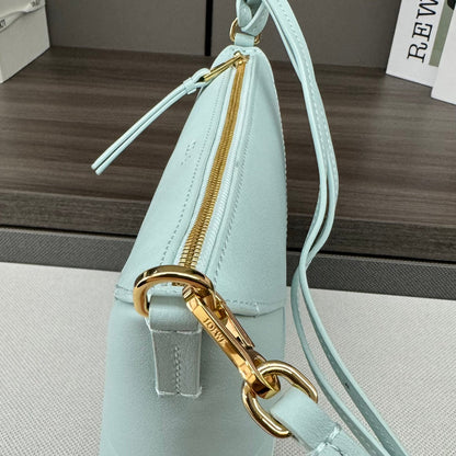 LOE MINI 23 FUZZLE FOLD POUCH IN LIGHT BLUE CALFSKIN