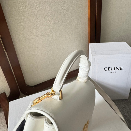 TEEN NINO BAG 20 IN WHITE SOFT CALFSKIN GOLD HARDWARE