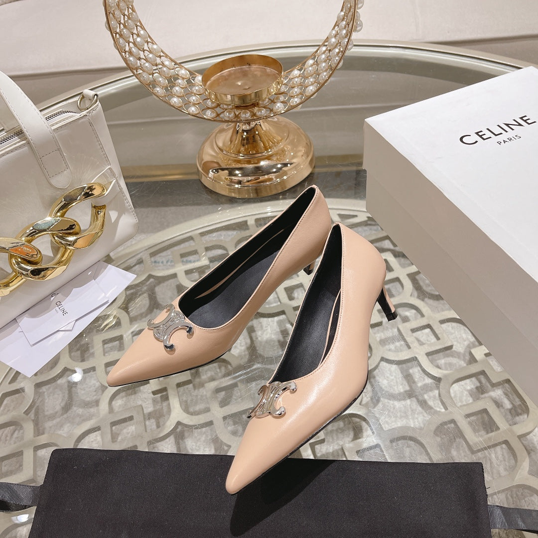 HIGH-HEELS 5 CM IN MACAROON TAN CALFSKIN