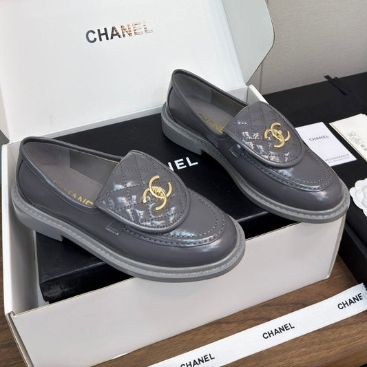 MOCCASIN 2.5 CM IN MOUSE GRAY PREMIUM LAMBSKIN