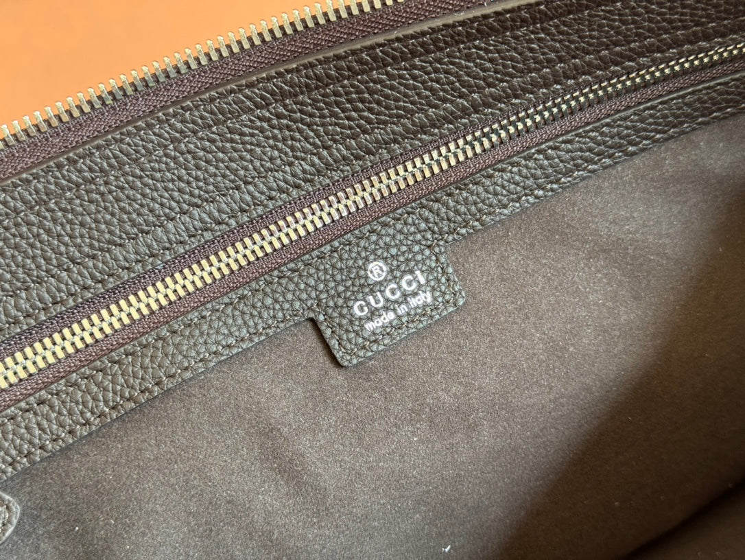 BODY SHOULDER BAG 40 IN DARK BROWN CALFSKIN SILVER HARDWARE