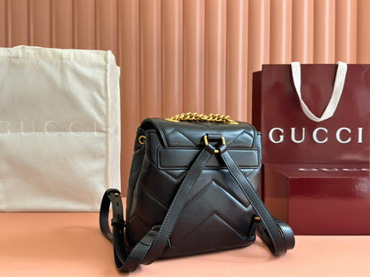MARMONT BACKPACK 20 IN BLACK CALFSKIN GOLD HARDWARE