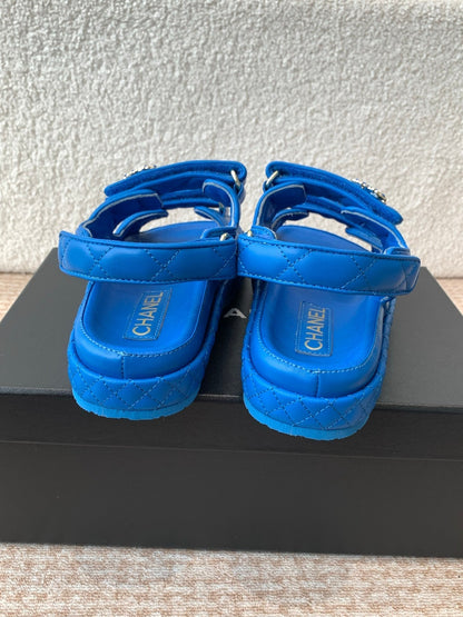 DAD SANDAL IN COBALT BLUE CALFSKIN