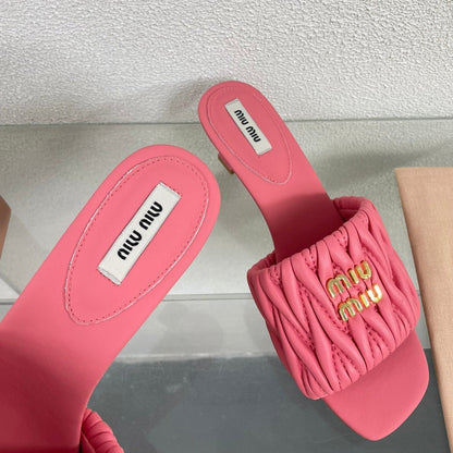 Women's Mid - Heel Rose Leather