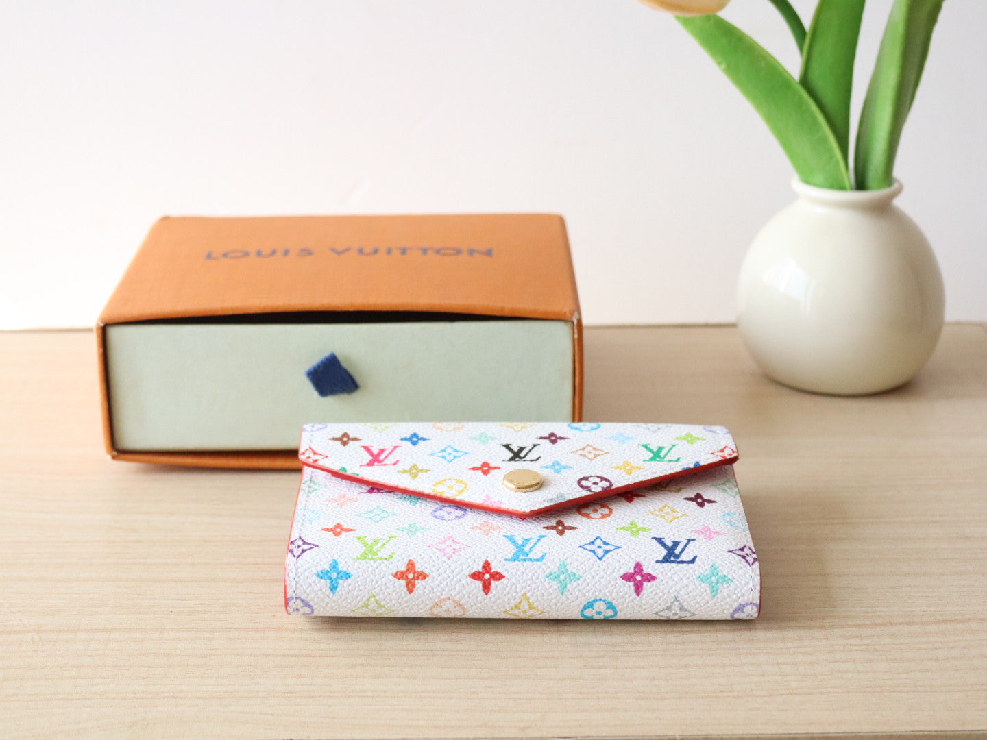 ROSALIE ZIPPY 12 IN WHITE MIX COLORFUL CALFSKIN