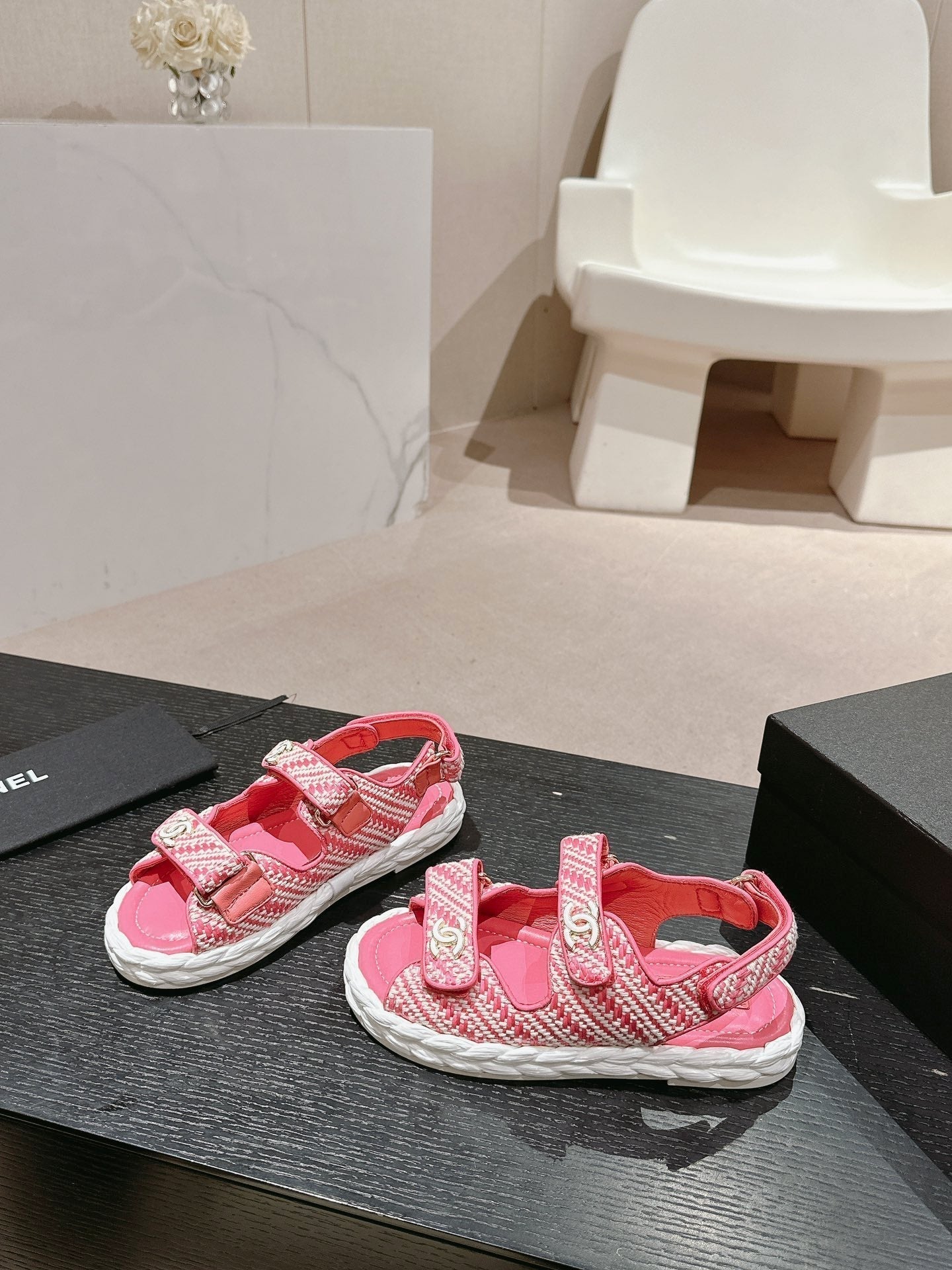 CC DAD SANDALS IN BLUSH PINK CALFSKIN