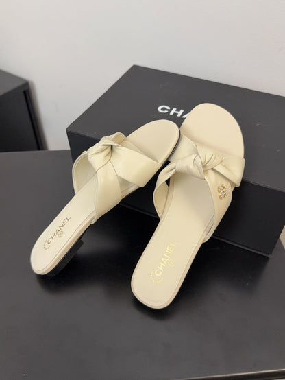 LACE MULE 2 CM IN WHITE CREAM LAMBSKIN