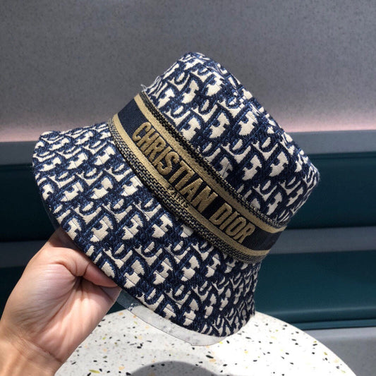 BUCKET HAT IN NAVY BLUE COTTON 429923