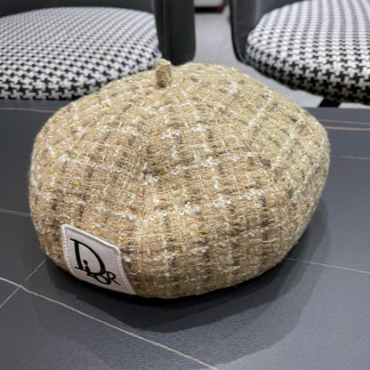 BERET HAT IN PEACH BEIGE TWEED 434679