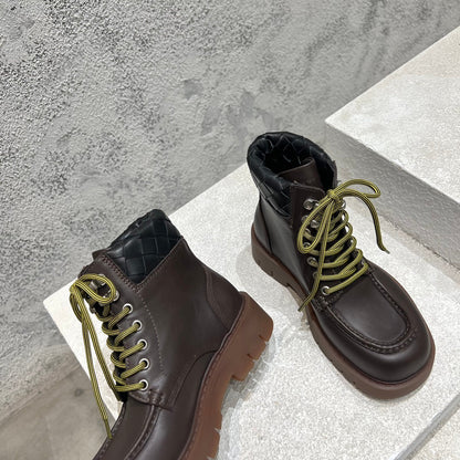 HADDOCK LACE-UP ANKLE BOOT IN CHOCOLATE BROWN CALFSKIN