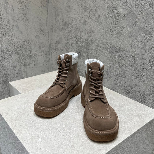 HADDOCK LACE-UP ANKLE BOOT IN WALNUT BROWN SUEDE